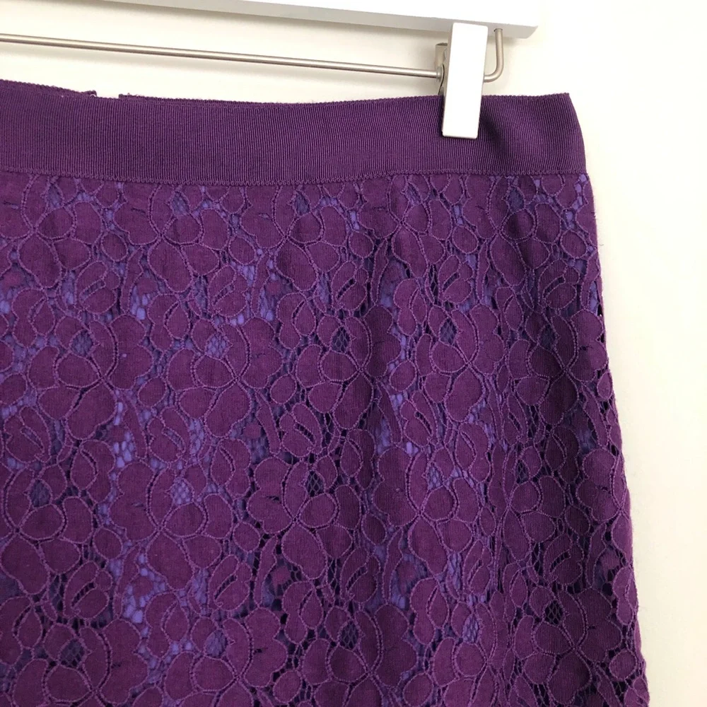 J. Crew The Pencil Skirt Purple Lace